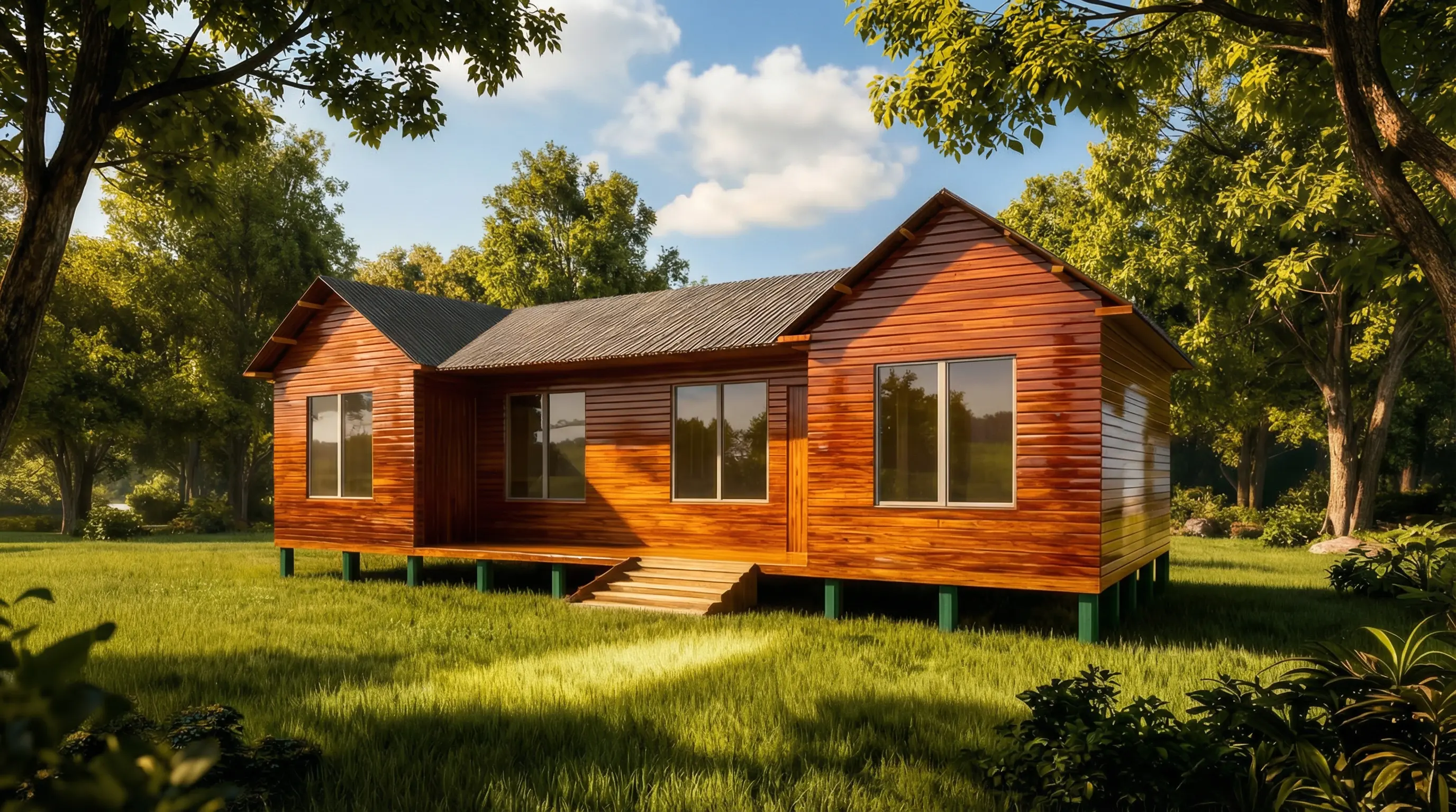 Casa prefabricada 72m² 6 aguas